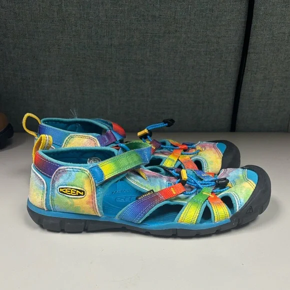 Vibrant KEEN® Big Kids Size 6 Seacamp II CNX in Vivid Blue/Original Tie Dye, GUC - Picture 6 of 14